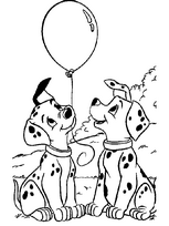 coloriage 101 dalmatiens et le ballon